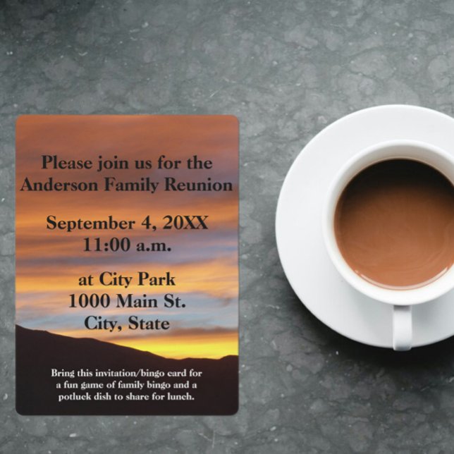 Famille Reunion Photo Bingo Sunset Photo (Créateur téléchargé)