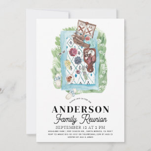 Famille Réunion Pique-nique Aquarelle Invitation