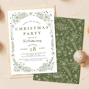 Famille Verte Élégante & Invitation de Noël d'Entr