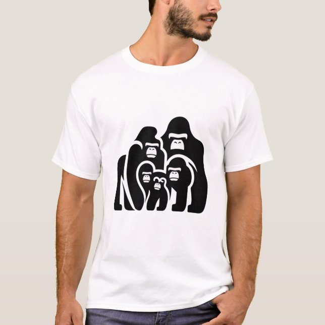 "Family Bond Gorilla T-shirt Design" (Devant)
