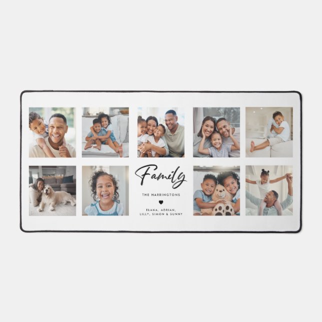 Family Calligraphy | 9 Photo Collage Personalized  (Recto)