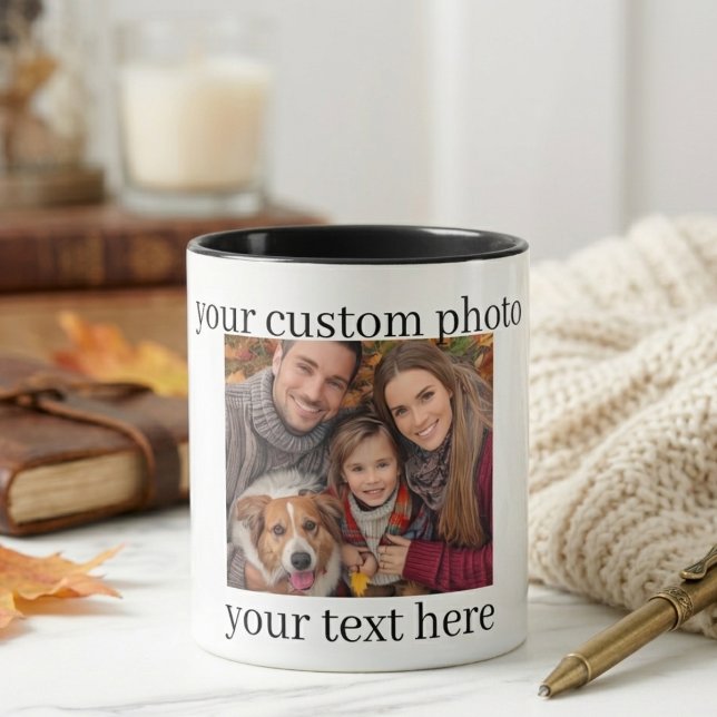 Family & Dog Photo Mug Personalized Gift (Créateur téléchargé)