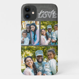 Family Love 3 Photo Collage Chalkboard Coque tenda