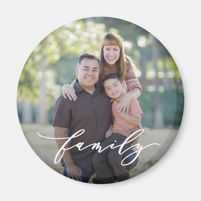 Family Love Editable Color Custom Photo Magnet (Devant)