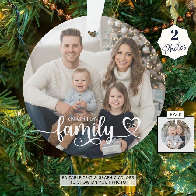 Family Love Script Photo Nom du coeur Couleur pers (Créateur téléchargé)