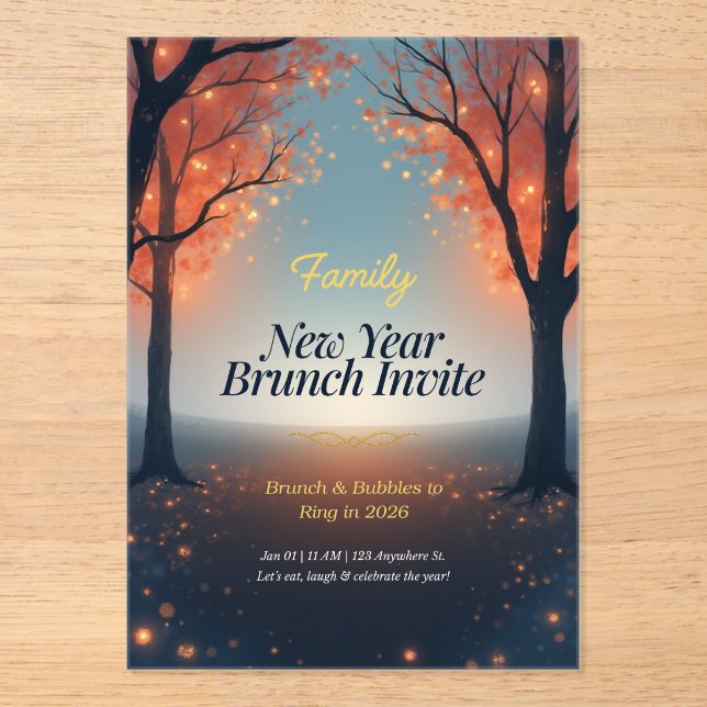 Family New Year Brunch Acrylic Invitation   (Recto)