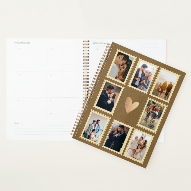 Family Photo Collage Anniversary Love Journal (Devant avec enveloppe)
