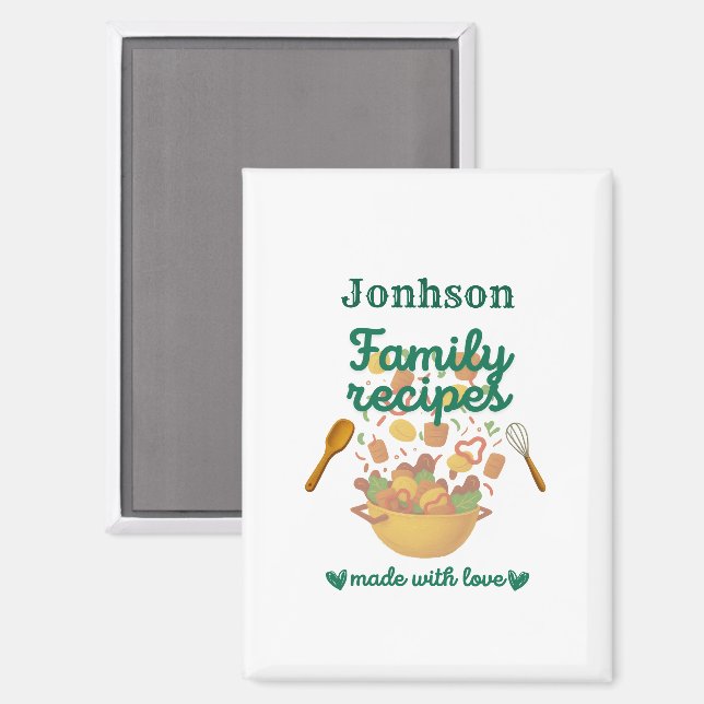 Family Recipes Kitchen Magnet (Recto/Verso)
