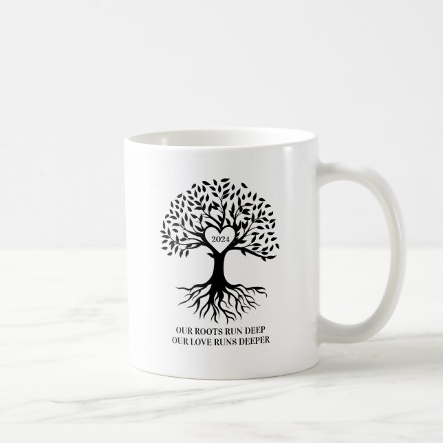 Family reunion tree black and white mug (Droite)