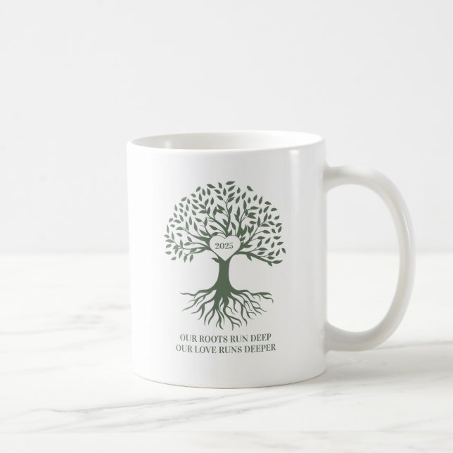 Family reunion tree white and green mug (Droite)