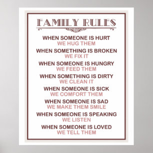 Family Rules print or poster