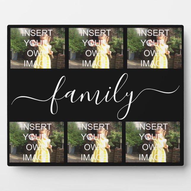 Family Six Photo Collage Plaque cadeau (Devant)