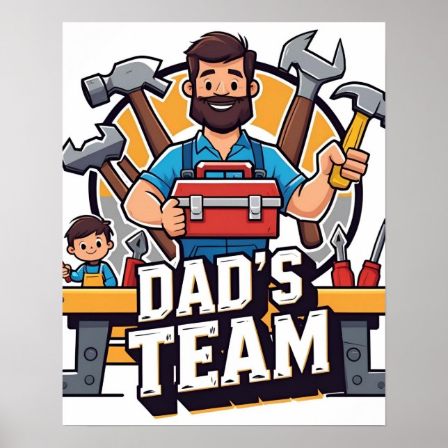 Family Tool Team Papa Poster numérique (Devant)