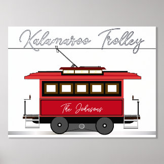 Family Trolley Streetcar Foil Texte Poster