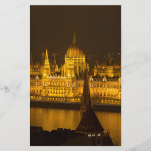 Famine Parliament Budapest by night