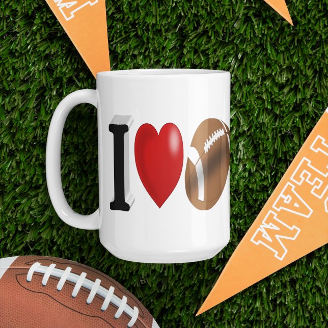 Fan de football demi-texte Géant café Mug (Créateur téléchargé)