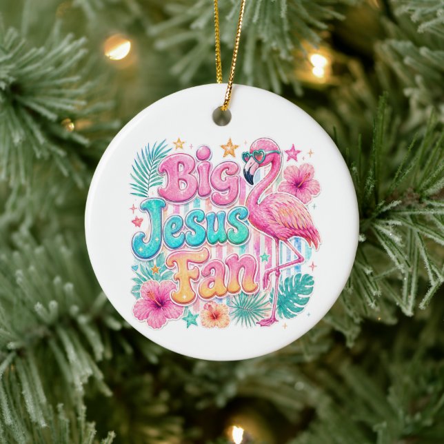 Fan de Jésus avec ornement de flamant rose  (Arbre)