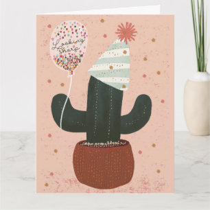 Fancactus Anniversaire Carte de voeux pliée