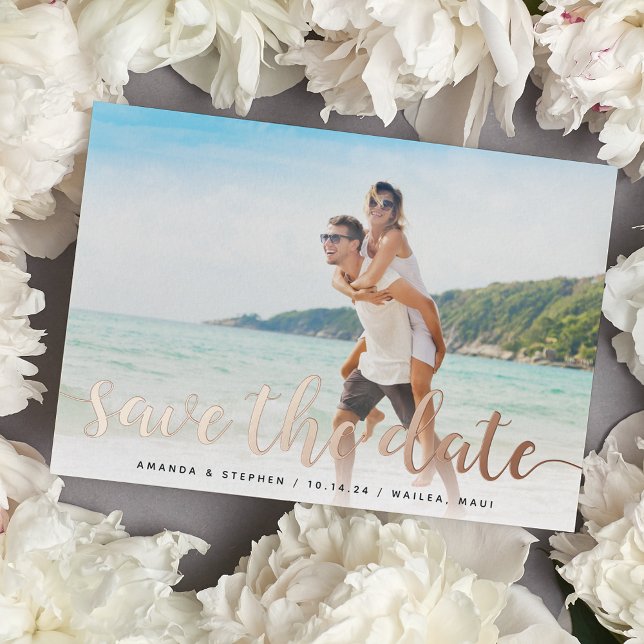 Fanciful Foil Script Enregistrer la carte de date (Créateur téléchargé)