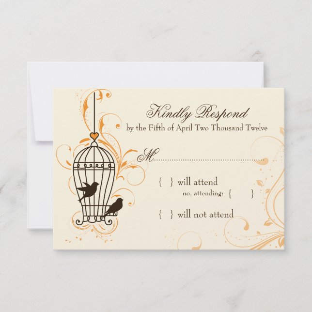 Fanciques tourbillons Orange Birdcage & Brown RSVP (Devant)