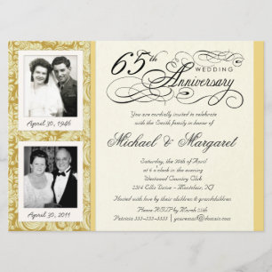Fancy 65th Anniversary Invitations - Alors & Maint
