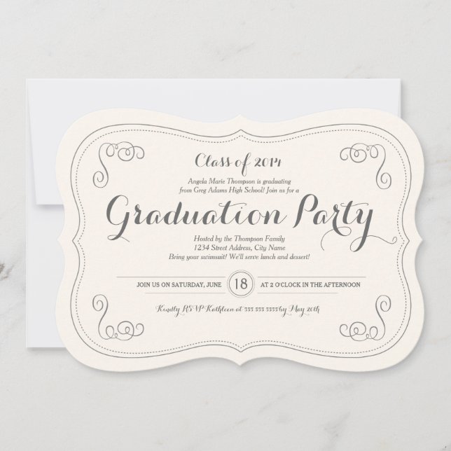 Fancy Affair Grad Party Invitation (Devant)