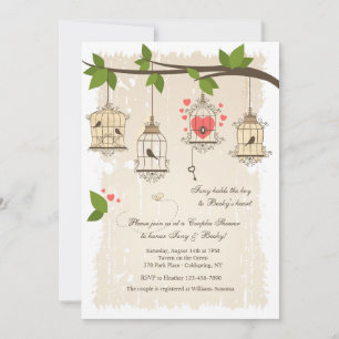 Fancy Bird Cages Couples Douche Invitation