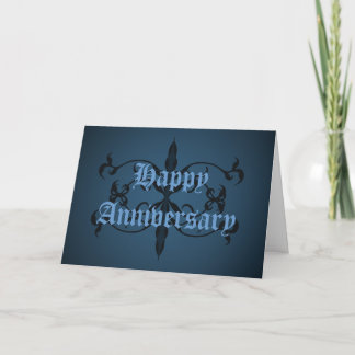 Fancy bleu gothique Bonne carte Anniversaire