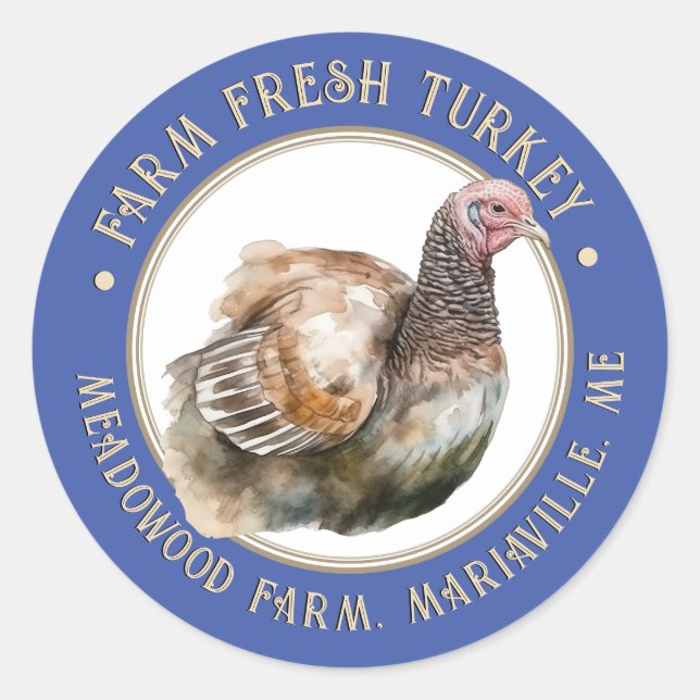 Fancy Blue Egg Carton Étiquette Farm Oeufs frais (Devant)