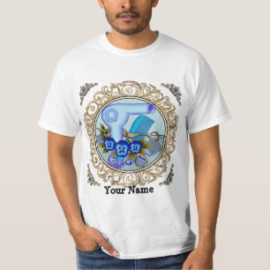 Fancy Blue Pansy Beautician T-Shirt