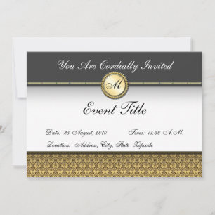 Fancy Custom Monogramme Formelle Invitation