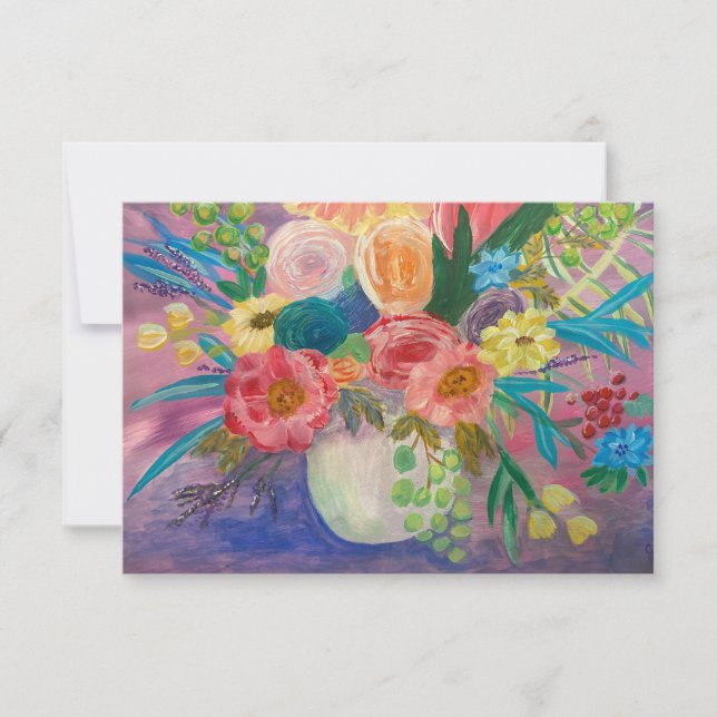 Fancy Floral merci / carte de note (Devant)