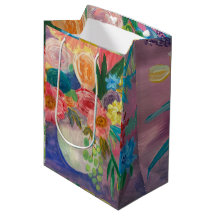 Fancy Floral moyen sac cadeau