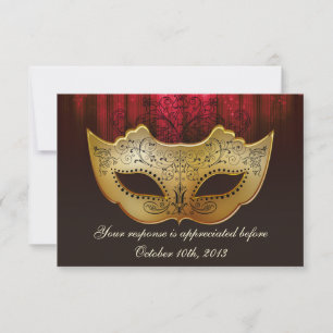 Fancy Flourish Invitation de Mariage Mascarade Gol