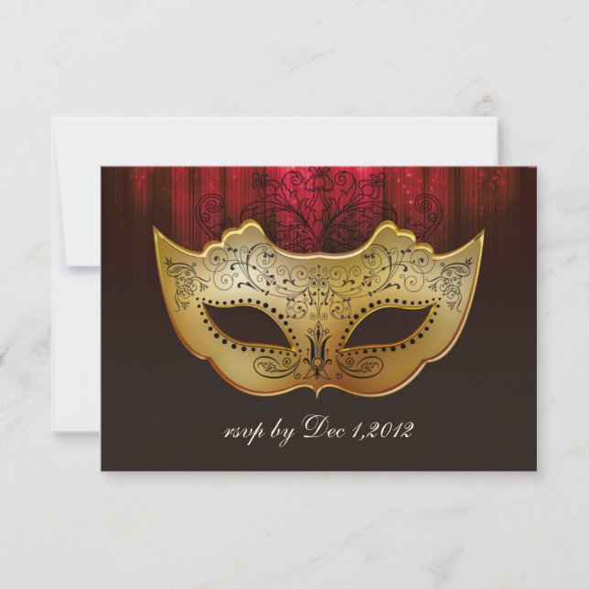 Fancy Flourish Invitation de mariage Masquerade Go (Devant)