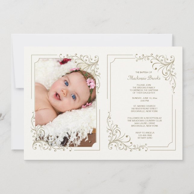 Fancy Frame Photo Invitation Double (Devant)