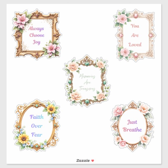 Fancy Frames Affirmations Sticker Sheet (Feuille)