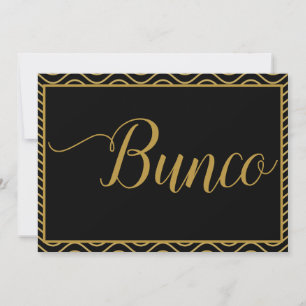 Fancy Gold Bunco Dice Jeu Invitation