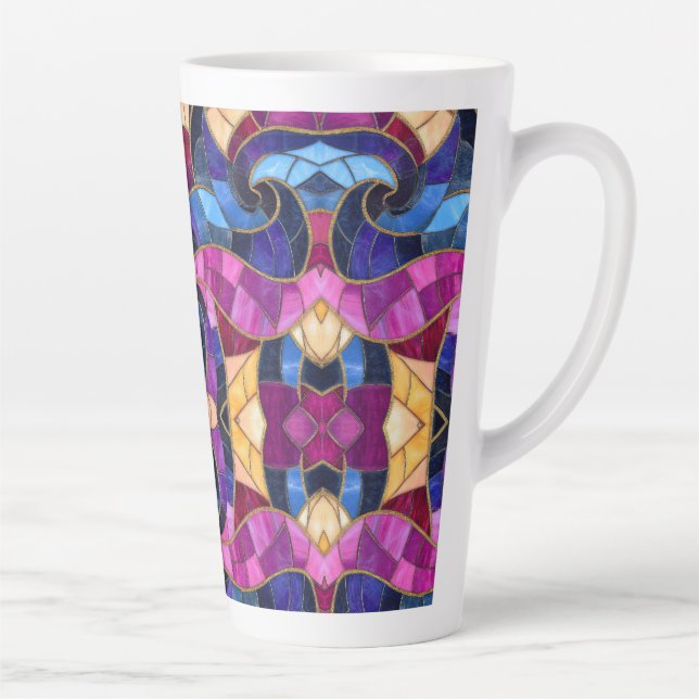 Fancy Mosaic Latte Café Mug (Droite)