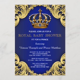 Fancy Prince Baby Shower Invitations