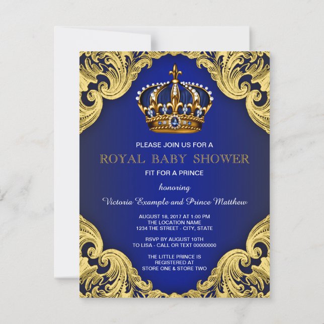 Fancy Prince Baby Shower Invitations (Dos)