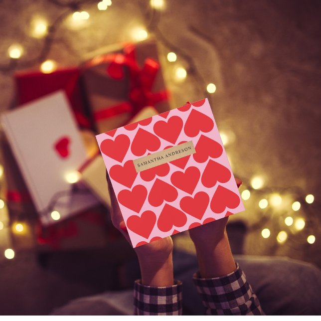 Fancy Romantique Rouge & Coeurs Rose Motif Avec No (Créateur téléchargé)