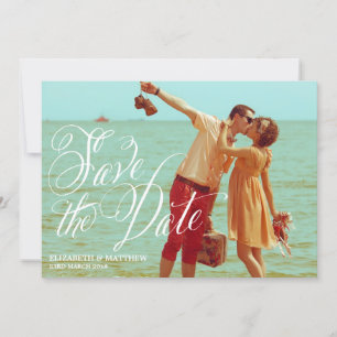 Fancy Script Annonce de save the date photo