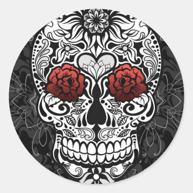 Fancy Skull Day of the Dead Sticker (Devant)