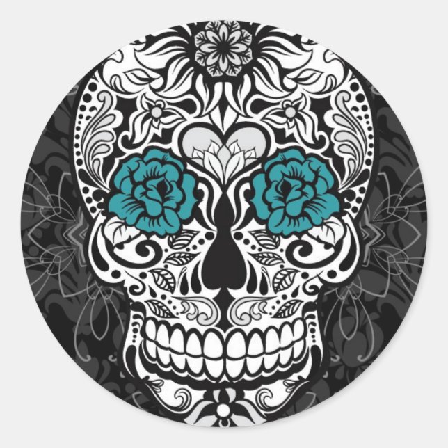 Fancy Skull Day of the Dead Sticker (Devant)