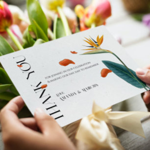 Fancy Tropical Flowers Mariage - Carte de remercie