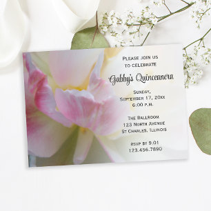 Fancy Tulip rose Quinceanera Invitation