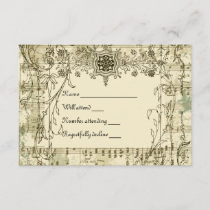 Fancy Vintage Music rsvp avec enveloppes