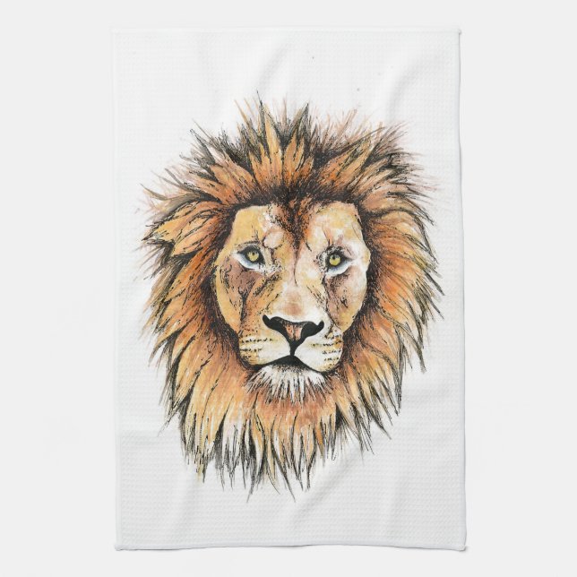 Fanez la serviette de thé de lion (Vertical)
