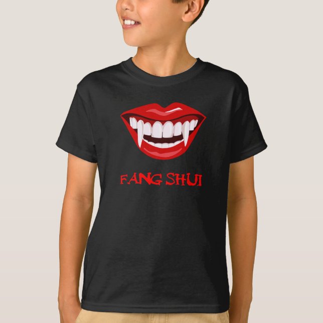 Fang Shui drôle Halloween Dracula lèvres T-shirt (Devant)